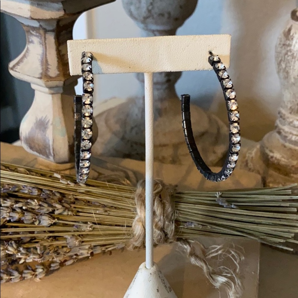 Rhinestone Hoop Earrings